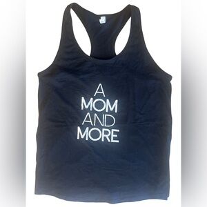 Black Graphic Racerback Tank Top - "A Mom and More"